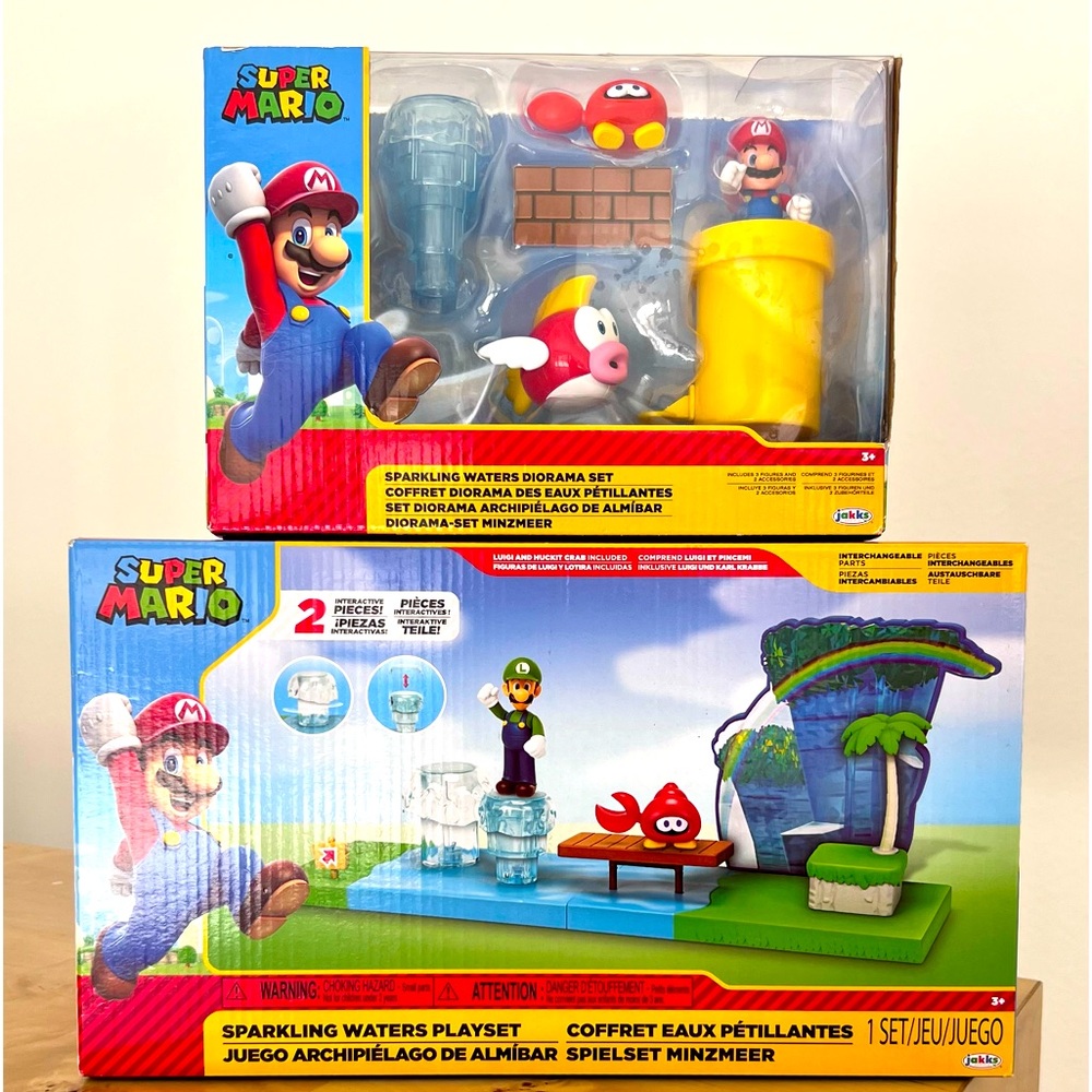 New SUPER MARIO set of 2 sparkling waters playsets
